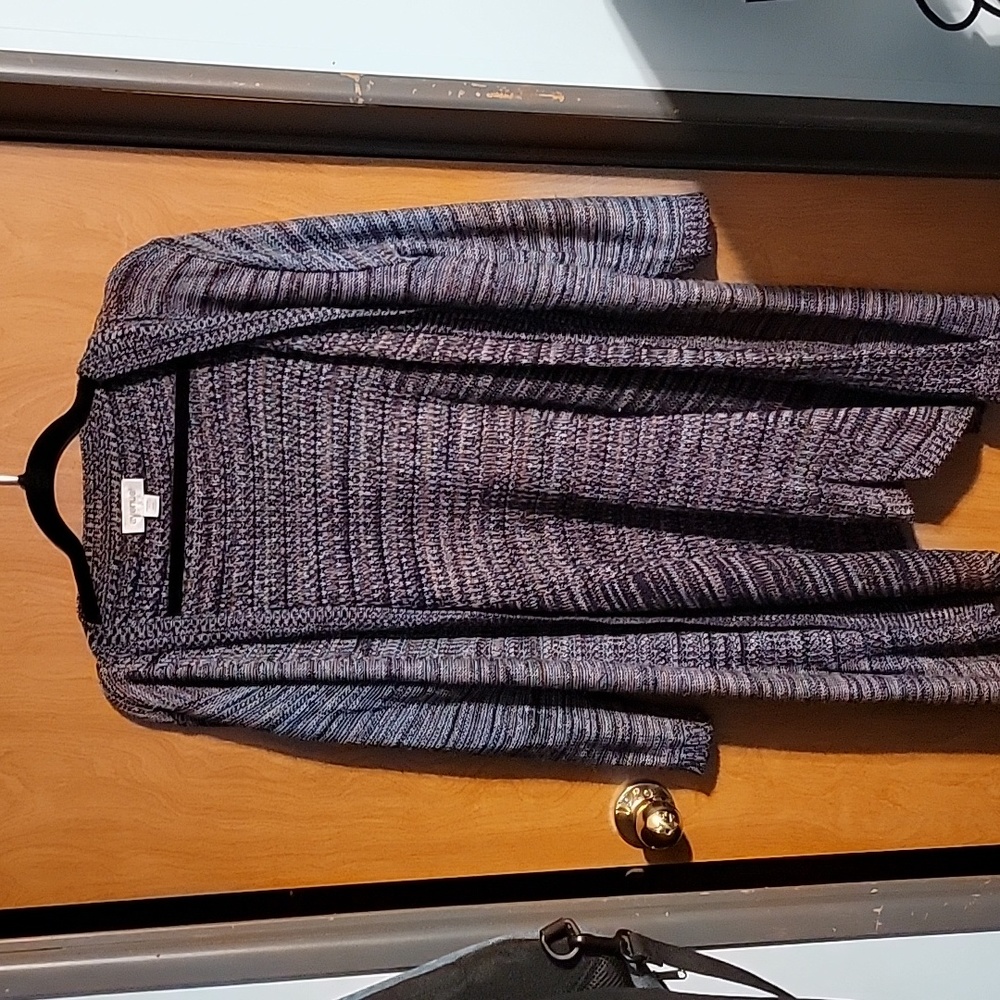 Avenue 14/16 long open sweater blue multi